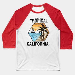 tropical California  Beach club Baseball T-Shirt